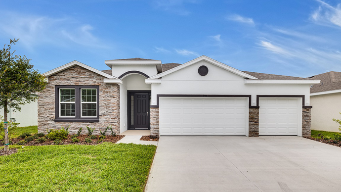 Destin Floor Plan - 4 bedrooms, 3 bathrooms, 3 car garage - 2,372 SqFt - New Homes in Ocala FL