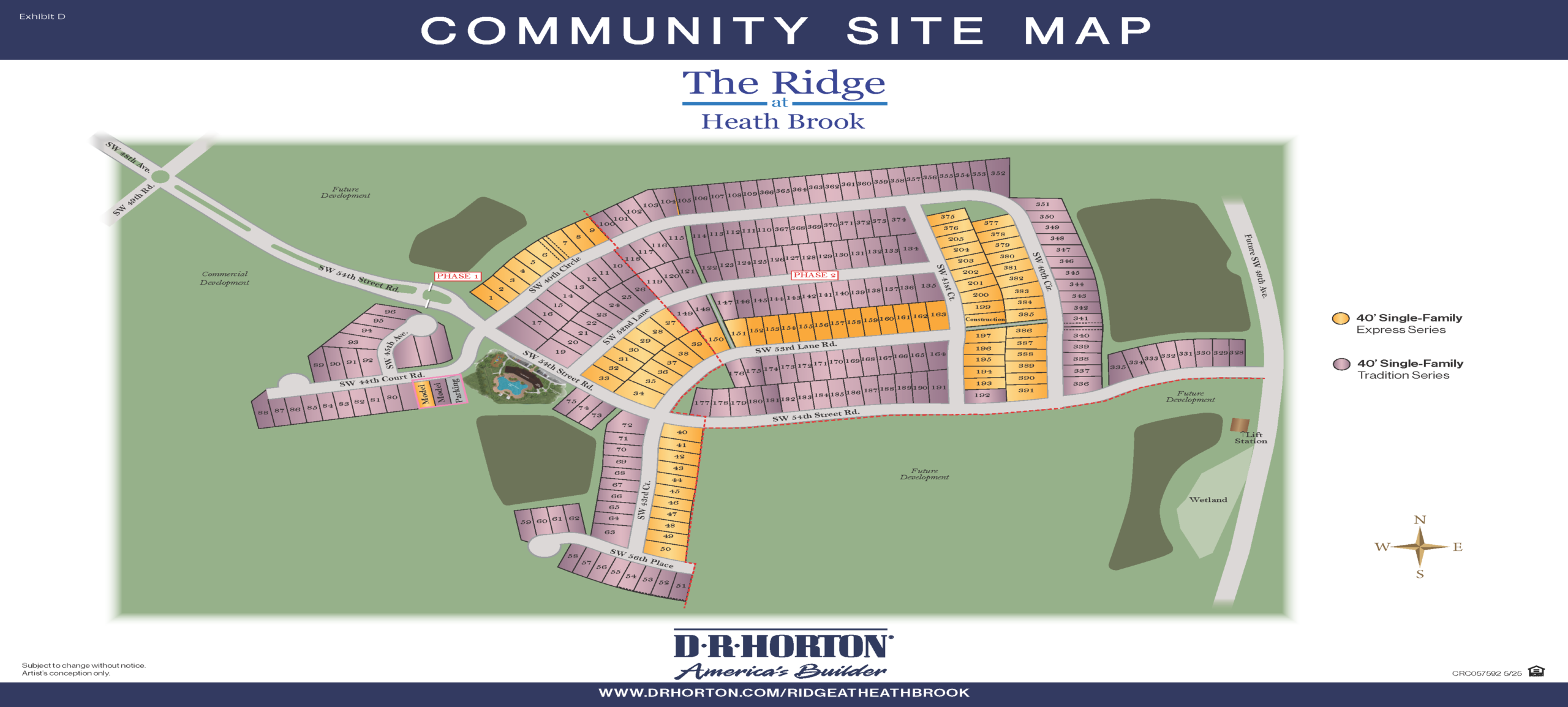 Ridge at Heathbrook Community Site Map