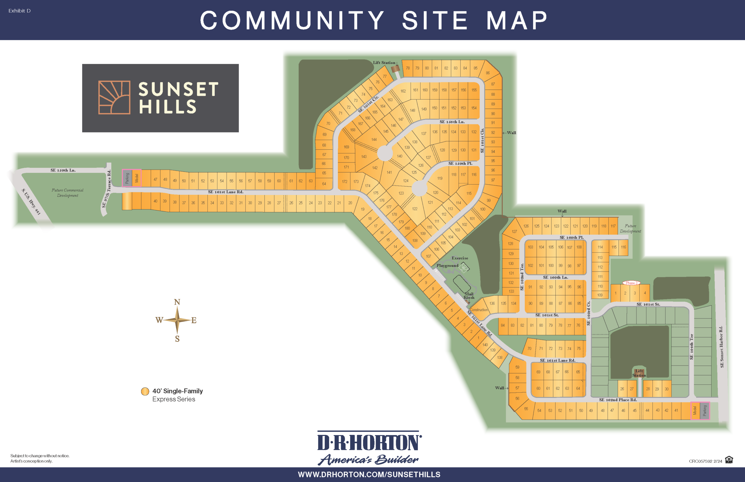 Sunset Hills Site Map - Summerfield Homes For Sale